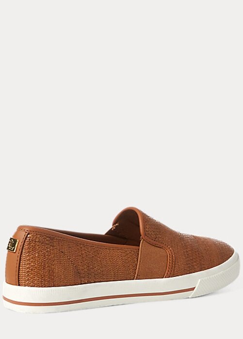 Brown Women’s Ralph Lauren Jinny Woven Slip-On Sneakers Brown Women’s Ralph Lauren Jinny Woven Slip-On Sneakers