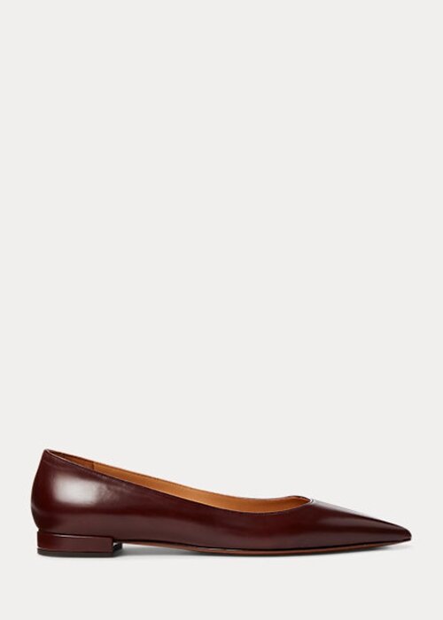 Brown Women’s Ralph Lauren Kendrya Calfskin Ballet Flat Shoes Brown Women’s Ralph Lauren Kendrya Calfskin Ballet Flat Shoes
