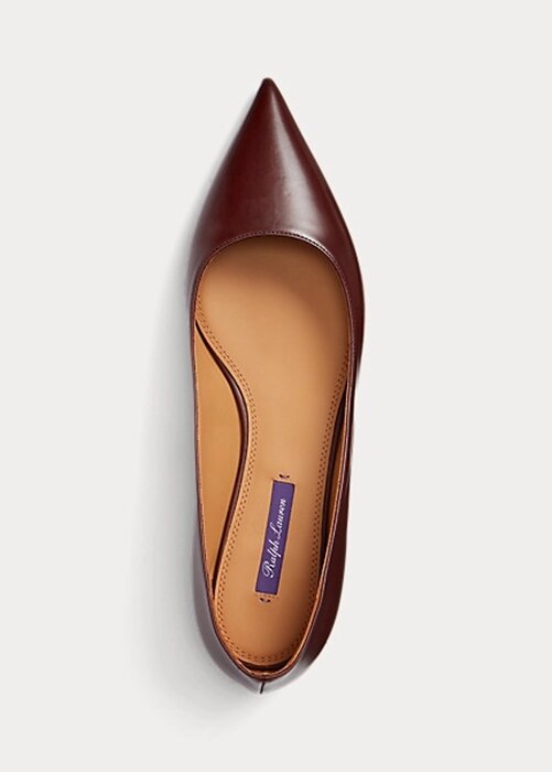 Brown Women’s Ralph Lauren Kendrya Calfskin Ballet Flat Shoes Brown Women’s Ralph Lauren Kendrya Calfskin Ballet Flat Shoes