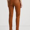 Brown Women’s Ralph Lauren Leather High-Rise Skinny Ankle Pants