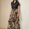 Brown Women’s Ralph Lauren Liliosa Zebra-Print Linen Voile Skirts