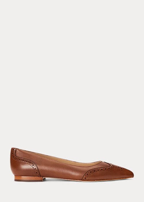 Brown Women’s Ralph Lauren Loraine Burnished Leather Ballet Flat Shoes Brown Women’s Ralph Lauren Loraine Burnished Leather Ballet Flat Shoes
