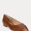 Brown Women’s Ralph Lauren Loraine Burnished Leather Ballet Flat Shoes Brown Women’s Ralph Lauren Loraine Burnished Leather Ballet Flat Shoes