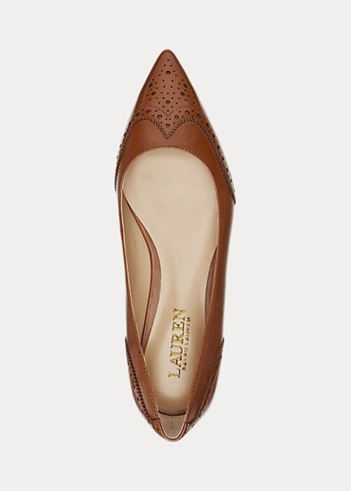 Brown Women’s Ralph Lauren Loraine Burnished Leather Ballet Flat Shoes Brown Women’s Ralph Lauren Loraine Burnished Leather Ballet Flat Shoes