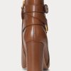 Brown Women’s Ralph Lauren Madelyn Burnished Leatherie Boots