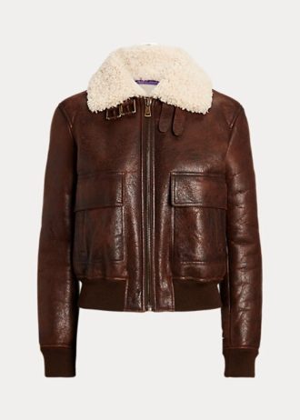 Brown Women’s Ralph Lauren Niketa Burnished Merino Shearling Jackets