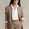 Brown Women’s Ralph Lauren Plaid Wool-Linen Tweed Jackets Brown Women’s Ralph Lauren Plaid Wool-Linen Tweed Jackets