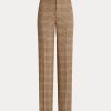 Brown Women’s Ralph Lauren Plaid Wool-Linen Tweed Straight-Leg Pants Brown Women’s Ralph Lauren Plaid Wool-Linen Tweed Straight-Leg Pants