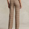 Brown Women’s Ralph Lauren Plaid Wool-Linen Tweed Straight-Leg Pants Brown Women’s Ralph Lauren Plaid Wool-Linen Tweed Straight-Leg Pants