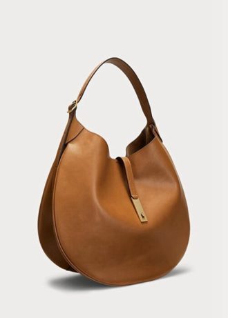 Brown Women’s Ralph Lauren Polo Id Calfskin Medium Shoulder Bags