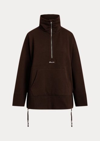 Brown Women’s Ralph Lauren Quarter-Zip Pullover Fleece Jackets