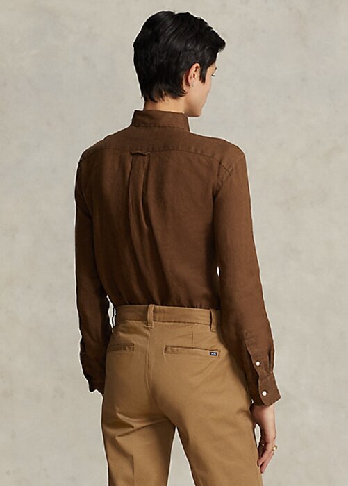 Brown Women’s Ralph Lauren Relaxed Fit Linen Shirts Brown Women’s Ralph Lauren Relaxed Fit Linen Shirts