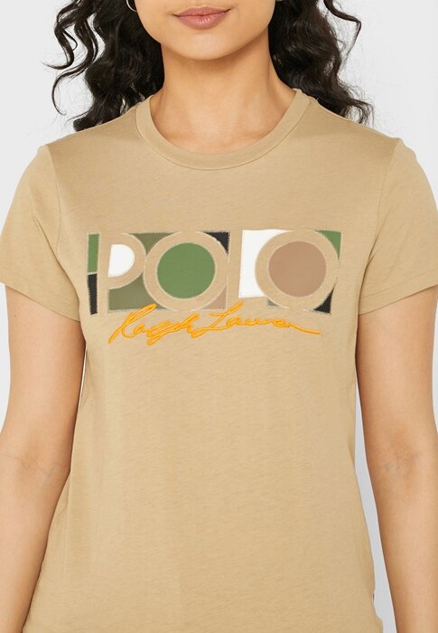 Brown Women’s Ralph Lauren Round Neck Graphic T Shirts Brown Women’s Ralph Lauren Round Neck Graphic T Shirts