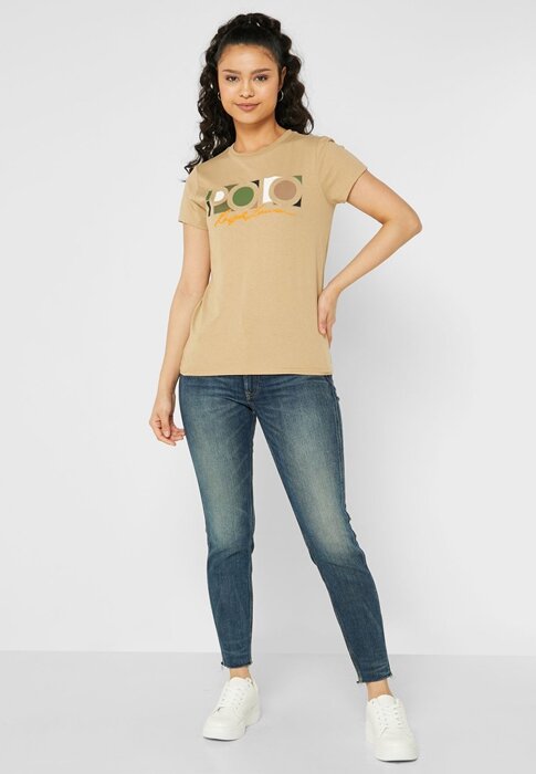 Brown Women’s Ralph Lauren Round Neck Graphic T Shirts Brown Women’s Ralph Lauren Round Neck Graphic T Shirts