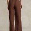 Brown Women’s Ralph Lauren Silk-Blend Wide-Leg Pants