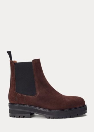 Brown Women’s Ralph Lauren Suede Lug Chelsea Boots