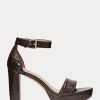 Brown Women’s Ralph Lauren Sylvia Embossed Leather Heels Brown Women’s Ralph Lauren Sylvia Embossed Leather Heels