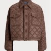Brown Women’s Ralph Lauren Water-repellent Cropped Quilted  Jackets