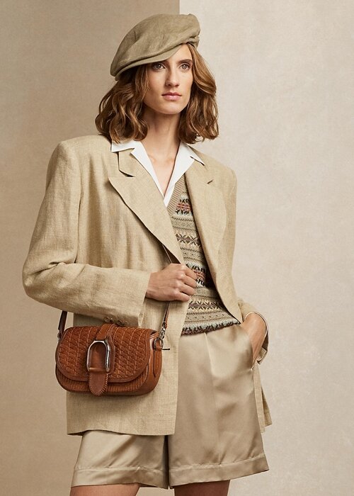 Brown Women’s Ralph Lauren Woven Calfskin Welington Crossbody Bags Brown Women’s Ralph Lauren Woven Calfskin Welington Crossbody Bags