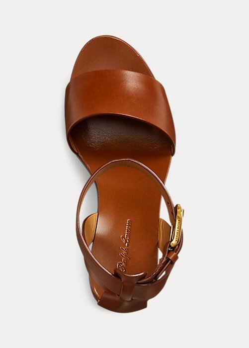Brown Women’s Ralph Lauren Zadie Burnished Calfskin Sandals Brown Women’s Ralph Lauren Zadie Burnished Calfskin Sandals