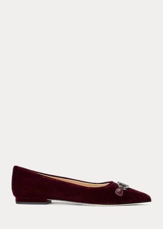 Burgundy Women’s Ralph Lauren Lilah Velvet Ballet Flat Shoes Burgundy Women’s Ralph Lauren Lilah Velvet Ballet Flat Shoes