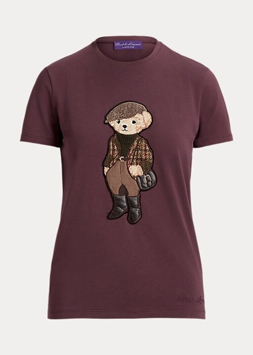 Burgundy Women’s Ralph Lauren Tweed Polo Bear Cotton T Shirts Burgundy Women’s Ralph Lauren Tweed Polo Bear Cotton T Shirts
