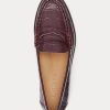 Burgundy Women’s Ralph Lauren Wynnie Embossed Leather Loafers
