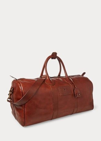 Chocolate Men’s Ralph Lauren Heritage Leather Duffle Bags