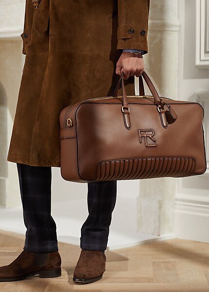 Chocolate Men’s Ralph Lauren Quilted Burnished Calfskin Duffle Bags Chocolate Men’s Ralph Lauren Quilted Burnished Calfskin Duffle Bags