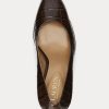 Chocolate Women’s Ralph Lauren Camila Embossed Leather Heels Chocolate Women’s Ralph Lauren Camila Embossed Leather Heels