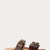 Chocolate Women’s Ralph Lauren Ezra Crocodile-Embossed Leather Sandals Chocolate Women’s Ralph Lauren Ezra Crocodile-Embossed Leather Sandals