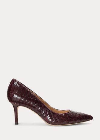 Chocolate Women’s Ralph Lauren Lanette Faux-Snakeskin Heels