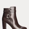 Chocolate Women’s Ralph Lauren Madelyn Burnished Leatherie Boots