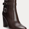Chocolate Women’s Ralph Lauren Madelyn Burnished Leatherie Boots