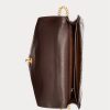 Chocolate Women’s Ralph Lauren Polo ID Croc-Embossed Envelope Chain Handbag