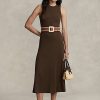 Chocolate Women’s Ralph Lauren Stretch Waffle-Knit Sleeveless Dress
