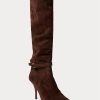 Chocolate Women’s Ralph Lauren Zoe Tall Sueded Calfskin Boots Chocolate Women’s Ralph Lauren Zoe Tall Sueded Calfskin Boots