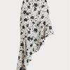 Cream / Black Women’s Ralph Lauren Floral Ruffled Asymmetrical Linen Skirts