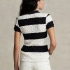 Cream / Black Women’s Ralph Lauren Slim Fit Cable-Knit Polo Shirts Cream / Black Women’s Ralph Lauren Slim Fit Cable-Knit Polo Shirts
