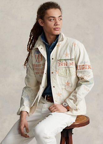 Cream Men’s Ralph Lauren Denim Graphic Painter Jackets