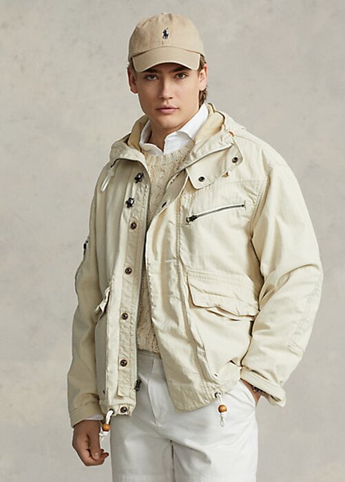 Cream Men’s Ralph Lauren Herringbone Hooded Jackets Cream Men’s Ralph Lauren Herringbone Hooded Jackets