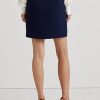 Cream / Navy Women’s Ralph Lauren Button-Front Two-Tone Crepe Pencil Skirts