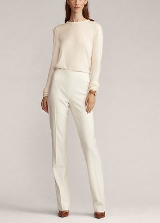 Cream Women’s Ralph Lauren Alandra Wool Crepe Pants