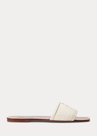 Cream Women’s Ralph Lauren Andela Calf-Suede Sandals