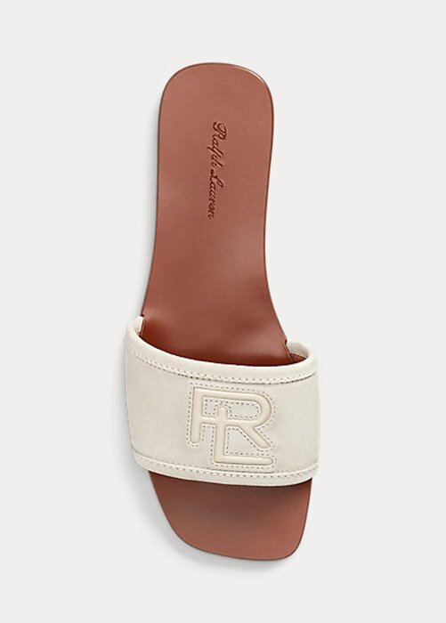 Cream Women’s Ralph Lauren Andela Calf-Suede Sandals Cream Women’s Ralph Lauren Andela Calf-Suede Sandals