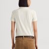 Cream Women’s Ralph Lauren Beaded-Crest Piqué Polo Shirts Cream Women’s Ralph Lauren Beaded-Crest Piqué Polo Shirts