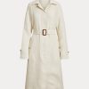 Cream Women’s Ralph Lauren Belted Herringbone Linen Coats Cream Women’s Ralph Lauren Belted Herringbone Linen Coats