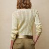 Cream Women’s Ralph Lauren Cable-Knit Silk Crewneck Sweaters
