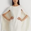 Cream Women’s Ralph Lauren Cape Georgette Cocktail Dress Cream Women’s Ralph Lauren Cape Georgette Cocktail Dress