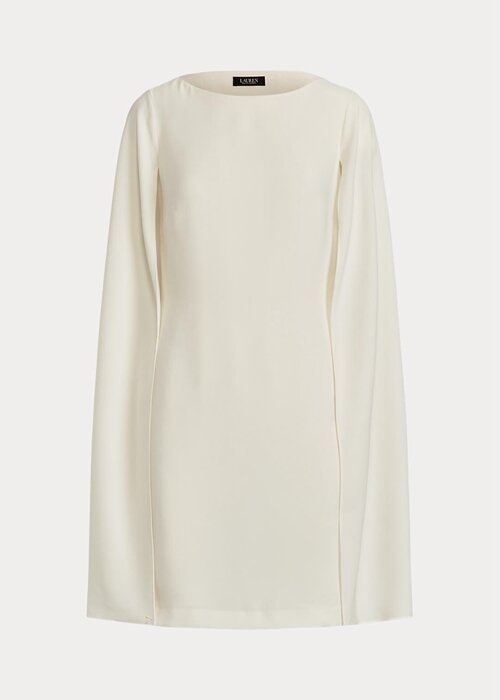Cream Women’s Ralph Lauren Cape Georgette Cocktail Dress Cream Women’s Ralph Lauren Cape Georgette Cocktail Dress